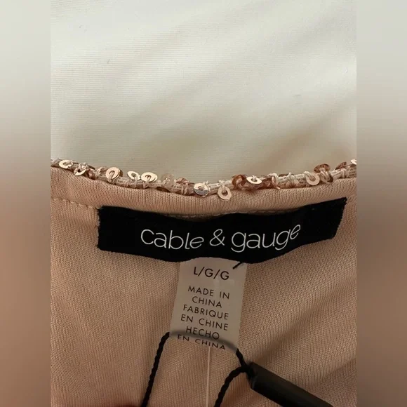 Cable & Gauge Rose Gold Sequin long sleeve Blouse - Picture 5 of 6
